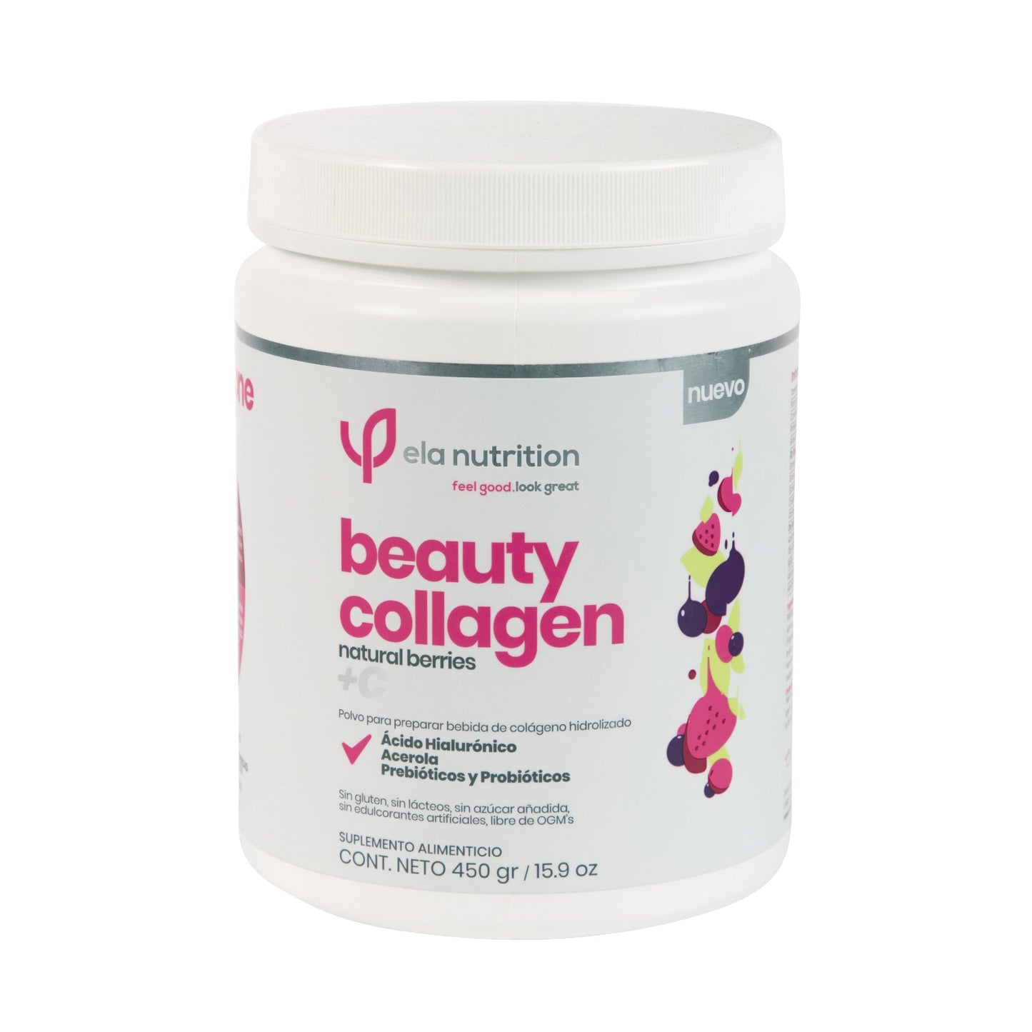 natural berries +C péptidos bioactivos de colágeno hidrolizado beauty collagen